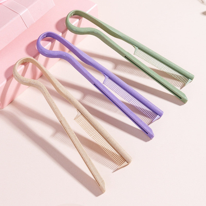 Retro Wide-Tooth Wheat Straw Hair Comb for Men (2-Piece Set) – Handleless Portable Pocket Comb for Smooth Slicked-Back Hairstyles & Daily Grooming – Durable Sustainable Material Hair Tool