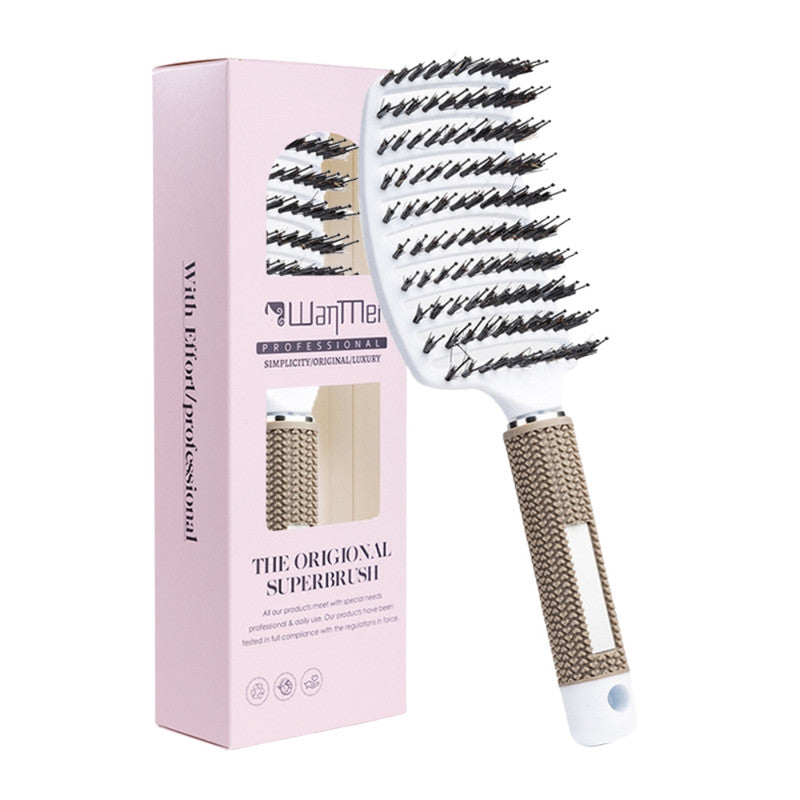 Detangling Hair Brush Comb for Women | Curved Styling Hair Brush with Flexible Bristles, Detangling & Blow Dry Comb for Curly