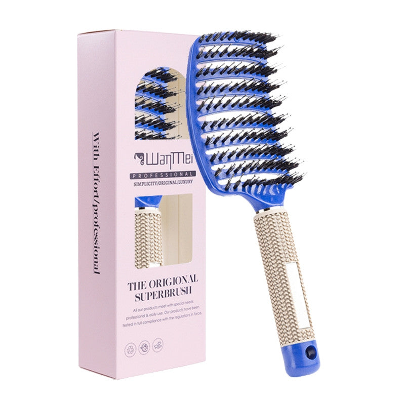 Detangling Hair Brush Comb for Women | Curved Styling Hair Brush with Flexible Bristles, Detangling & Blow Dry Comb for Curly