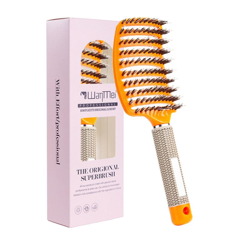 Detangling Hair Brush Comb for Women | Curved Styling Hair Brush with Flexible Bristles, Detangling & Blow Dry Comb for Curly