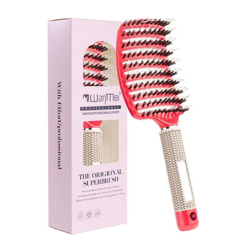 Detangling Hair Brush Comb for Women | Curved Styling Hair Brush with Flexible Bristles, Detangling & Blow Dry Comb for Curly
