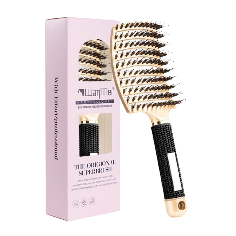 Detangling Hair Brush Comb for Women | Curved Styling Hair Brush with Flexible Bristles, Detangling & Blow Dry Comb for Curly