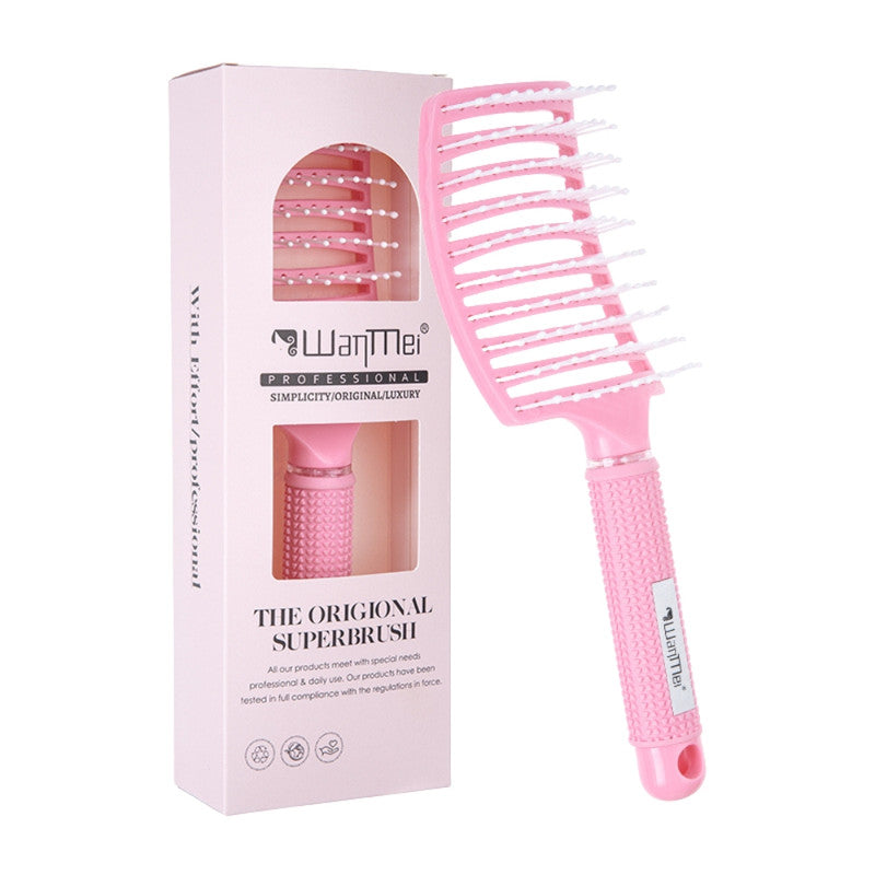 Detangling Hair Brush Comb for Women | Curved Styling Hair Brush with Flexible Bristles, Detangling & Blow Dry Comb for Curly
