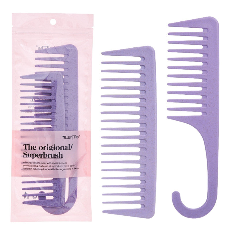 Wide Tooth Comb Detangling Hair Brush | Handgrip Comb | Use For Curly, Wet, Dry, Thick Hair | Set of 2 brushes