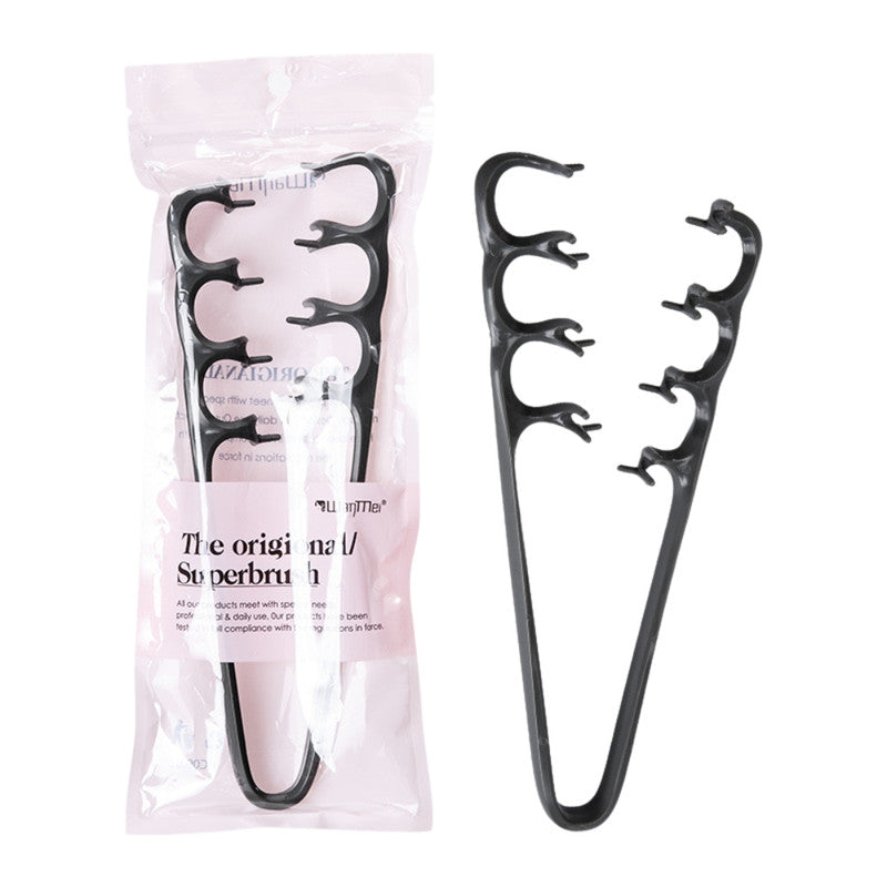 Fluffy Dual Texture Styling Hair Comb | Curly Hair Brush Volumizing Detangling Travel Blow-Dry Tool | Petal-Shaped Hair Groove Clip Comb