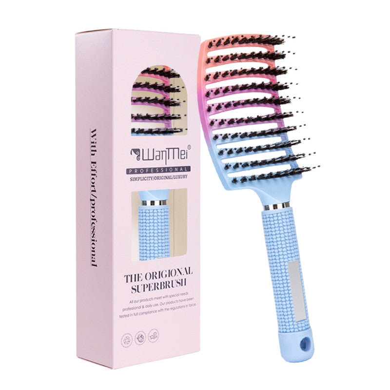 Detangling Hair Brush Comb for Women | Curved Styling Hair Brush with Flexible Bristles, Detangling & Blow Dry Comb for Curly