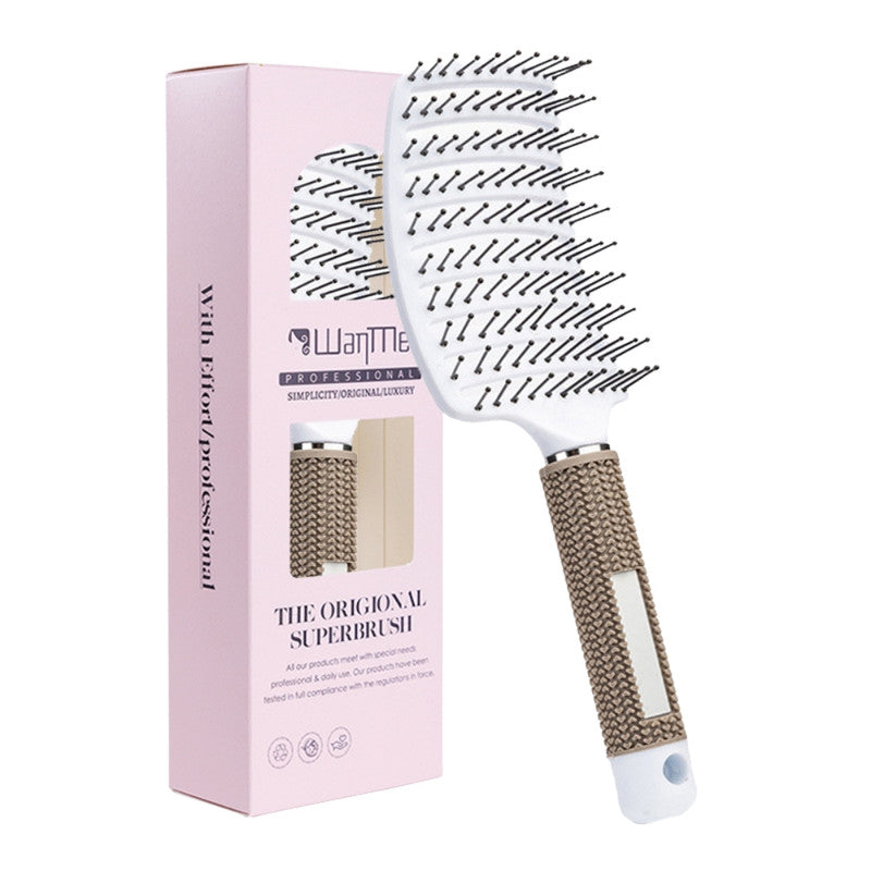 Detangling Hair Brush Comb for Women | Curved Styling Hair Brush with Flexible Bristles, Detangling & Blow Dry Comb for Curly
