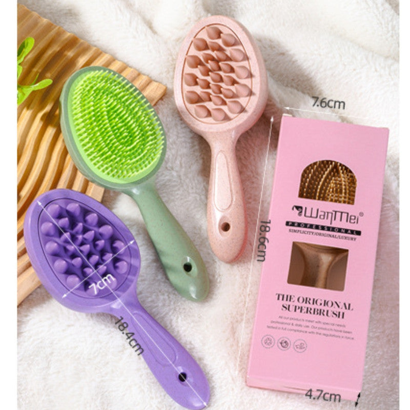 Double Sided Hair Styling Comb with Silicone Shampoo Brush that Prevents Tangling