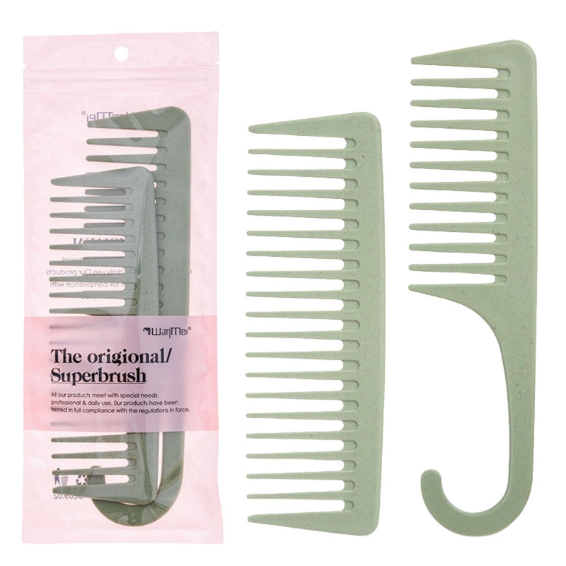 Wide Tooth Comb Detangling Hair Brush | Handgrip Comb | Use For Curly, Wet, Dry, Thick Hair | Set of 2 brushes