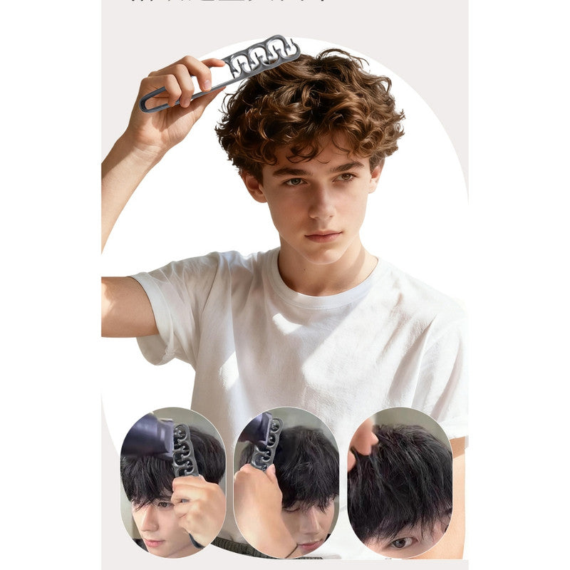 Fluffy Dual Texture Styling Hair Comb | Curly Hair Brush Volumizing Detangling Travel Blow-Dry Tool | Petal-Shaped Hair Groove Clip Comb
