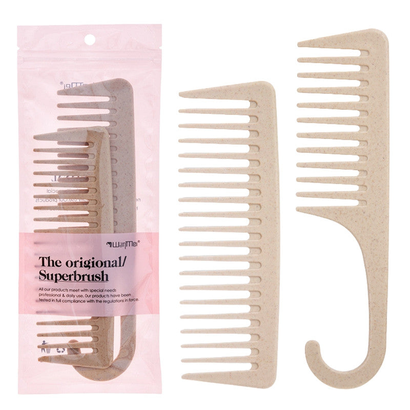 Wide Tooth Comb Detangling Hair Brush | Handgrip Comb | Use For Curly, Wet, Dry, Thick Hair | Set of 2 brushes