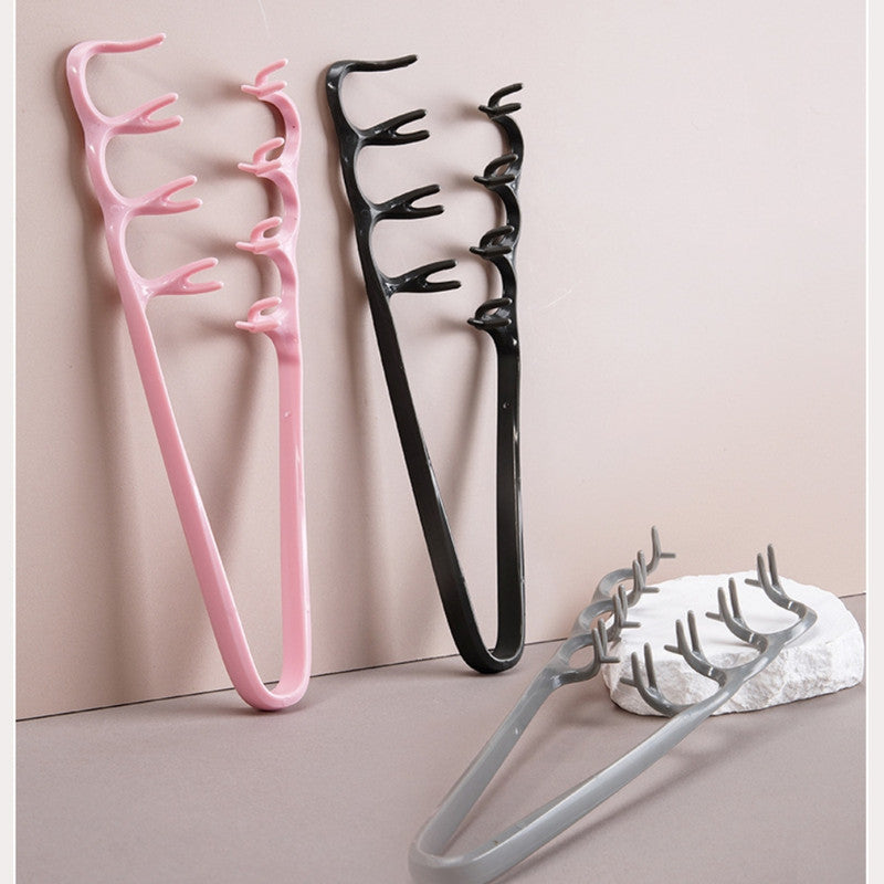 Fluffy Dual Texture Styling Hair Comb | Curly Hair Brush Volumizing Detangling Travel Blow-Dry Tool | Petal-Shaped Hair Groove Clip Comb