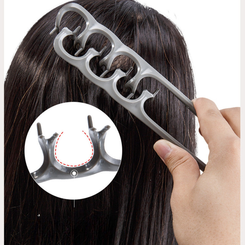 Fluffy Dual Texture Styling Hair Comb | Curly Hair Brush Volumizing Detangling Travel Blow-Dry Tool | Petal-Shaped Hair Groove Clip Comb