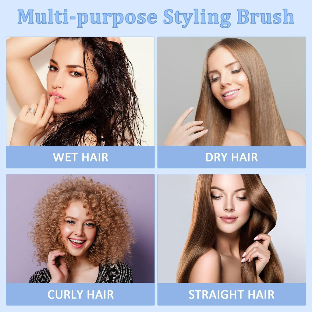 Curl Define Styling Hair Brush, Wet & Dry Multifunction Bounce Curl Brush for Detangling, Combing, Shaping and Defining Curls, Hair Brush for Women Men
