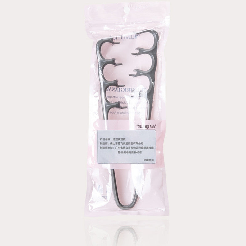 Fluffy Dual Texture Styling Hair Comb | Curly Hair Brush Volumizing Detangling Travel Blow-Dry Tool | Petal-Shaped Hair Groove Clip Comb