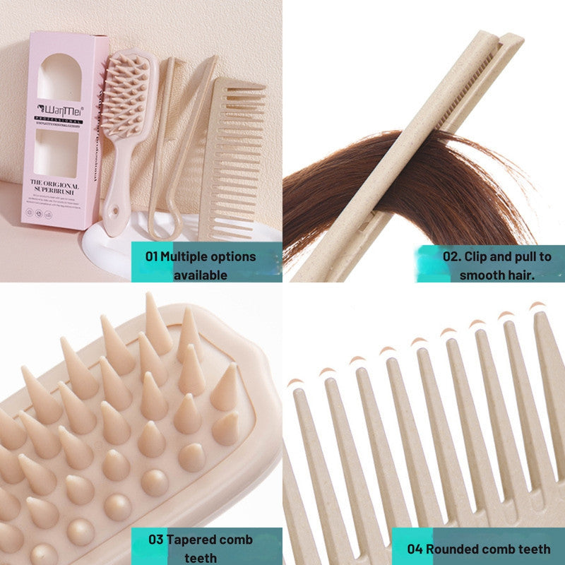 Hair Comb and Brush Set for Deep Hair Cleansing | Hair Smoothing Massage | Hair Styling & Braiding