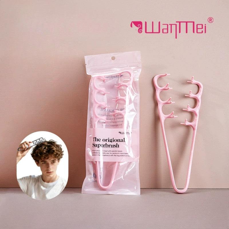 Fluffy Dual Texture Styling Hair Comb | Curly Hair Brush Volumizing Detangling Travel Blow-Dry Tool | Petal-Shaped Hair Groove Clip Comb